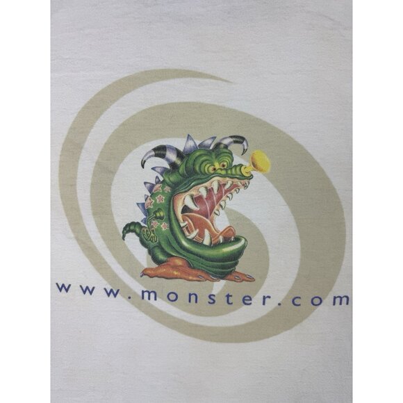 Vintage 90's Monster Dot Com Website Promo Rare Computer Art Graphic White Shirt - Picture 4 of 14